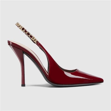 gucci taupe patent platform kitten heels|Gucci Signoria Patent Logo Chain Kitten Pumps .